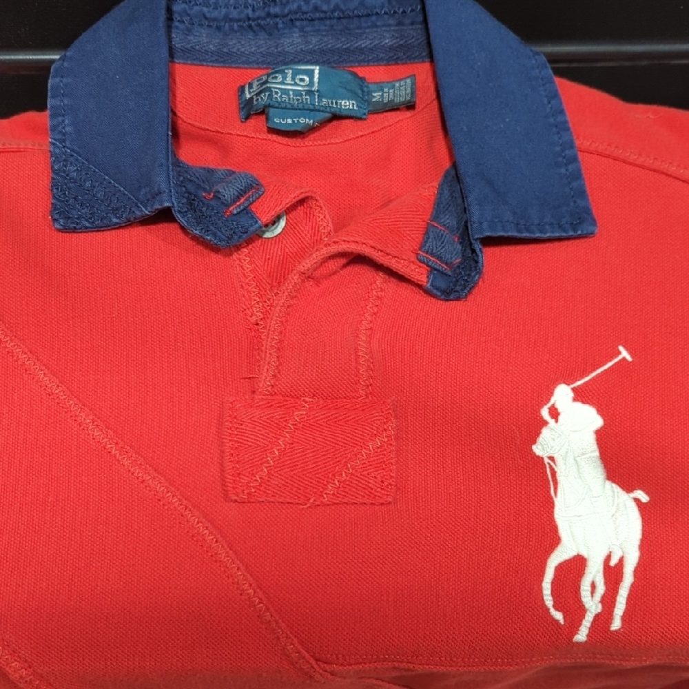 Polo by Ralph Lauren Red and Blue Men's Polo Shirt